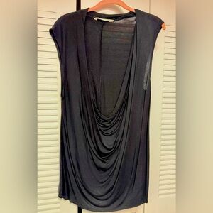 Black Draped Women's Top